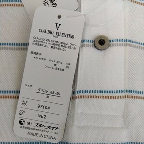 M クラウディオヴァレンチノ 新品 半袖ポロシャツ 白97404 メンズ 紳士 アウトドア スポーツ ゴルフウェア 旅行 クラウディオバレンチノの画像4
