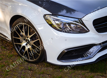 ★BENZ W205 C63 AMG 前期 4ドア カーボン フロント リップ スポイラー BO型 2014-2017《3分割タイプ》☆. _画像5