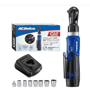 最短翌日 A166 ACDelco G12 10.8V 充電式ラチェットレンチ 3/8”(9.53mm) 正逆転切替 LEDライト内蔵（ソケット・日本語取説付）