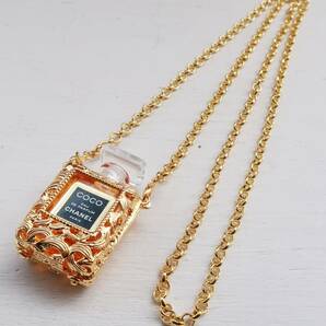 シャネル CHANEL COCO 香水 ミニボトル ネックレス ゴールド ヴィンテージ レア 美品 香水瓶 ケース パフュームの画像8