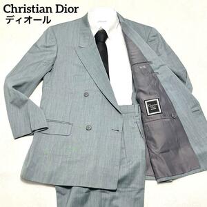 [Редко] Кристиан Диор Кристиан Диор Двойной костюм изумрудный зеленый XL Мужская установка Хаки Блю