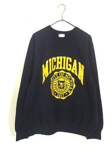 古着 90s USA製 BW 「MICHIGAN」 カレッジ スウェット トレーナー XL 古着