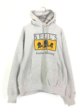 古着 00s Champion Reverse Weave 「BELL'S」 ビール 企業 リバース スウェット パーカー L 古着_画像1