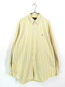 古着 90s Ralph Lauren 「CLASSIC FIT」 マルチ ストライプ BD シャツ XL 古着