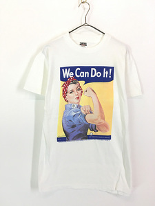 古着 90s 「We Can Do It!」 WW2 ポスター アート 100%コットン Tシャツ M