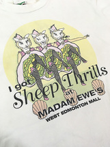 レディース 古着 90s Canada製 Naturals 「Madam Ewe's」 羊 ひつじ ダンス デザイン プリント Tシャツ L 古着_画像6
