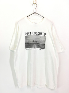 古着 90s 「1943 LOCKHEED」 ロッキード ベンチュラ 航空機 フォト Tシャツ XL