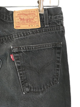 古着 90s USA製 Levi's 505-0260 サルファ スーパー ブラック デニム パンツ ジーンズ スリム W33 L33_画像3