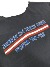 レディース 古着 80s Bruce Springsteen 「BORN IN THE USA TOUR 84-85」 ロック シンガー カットオフ Tシャツ 黒 M位 古着_画像8