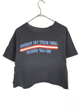 レディース 古着 80s Bruce Springsteen 「BORN IN THE USA TOUR 84-85」 ロック シンガー カットオフ Tシャツ 黒 M位 古着_画像3