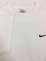 古着 90s USA製 NIKE スウォッシュ ワンポイント 刺しゅう Tシャツ 白 XL 古着_画像4