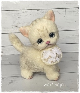 wai*hap's　スコティッシュフォールド　仔猫　ねこ　羊毛フェルト　ハンドメイド