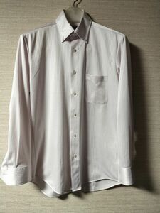 はるやま　アイシャツ　i-shirt cool 薄いピンク　ストライプ　 ボタンダウン　 長袖