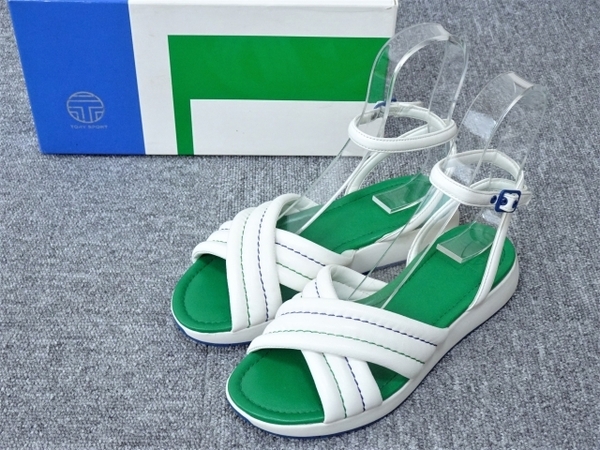 美品【TORY SPORT｜トリースポーツ】CRISSCROSS LEATHER SANDAL クリスクロス レザーサンダル スポーツサンダル TORY BURCH 7.5 即決