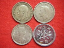 ☆世界の銀貨　SIX PENCE ( GEORGE-V- VI / ELIZABETH II ) 1936- 1939- 1958- (.500 silver) 外径約19.4㎜～ 量目約2.78g～　中古並品～_画像1