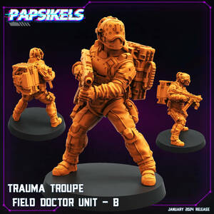 Papsikels TRAUMA TROUPE FIELD DOCTOR UNIT B 3Dプリント ミニチュア D＆D TRPG スターグレイブ サイバーパンク