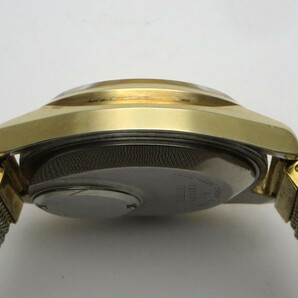 1000円スタート 腕時計 SEIKO セイコー 3803-7031 クオーツ QZ デイデイト 3針 ゴールド文字盤 CAP GOLD ラウンド メンズ 3 △A60044の画像4