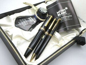 1000円スタート 万年筆&ボールペン 3点まとめ MONTBLANC モンブラン マイスターシュテュック/No.149 ペン先14K刻印 ブラック WHO B60001