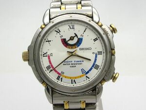 1000円スタート 腕時計 SEIKO セイコー YACHT TIMER ヨットタイマー 8M37-7000 クオーツ QZ ローマン×シルバー文字盤 メンズ 3 Z60030