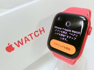 1000円スタート AppleWatch アップルウォッチ シリーズ8 45mm GPSモデル A2771 (PRODUCT)RED レッド スポーツバンド 箱付 初期化済み Z207