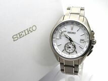 1000円スタート 腕時計 SEIKO セイコー ブライツ 8B63-0AV0 電波ソーラー ホワイト文字盤 ラウンド チタン メンズ WHO Z60008_画像1