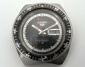 1000円スタート 腕時計フェイスのみ SEIKO セイコー 5SPORTS 6106-8120 自動巻 AT デイデイト ブラック文字盤 ジャンク品 3 A①905