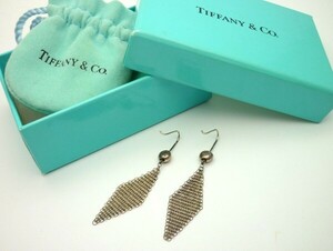 1000円スタート ピアス TIFFANY&Co. ティファニー メッシュ 925刻印 シルバー エルサ・ペレッティ 総重量約2.2g 箱付 アクセサリー 3 B704