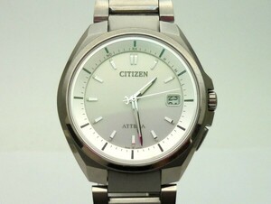 1000円スタート 腕時計 CITIZEN シチズン ATTESA アテッサ H110-T016308 ECO-DRIVE エコドライブ 電波ソーラー ホワイト文字盤 3 A731