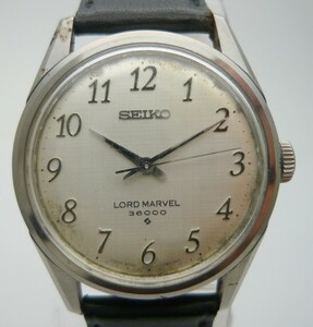 1000円スタート 腕時計 SEIKO セイコー LORD MARVEL ロードマーベル36000 5740-8000 手巻 MT アラビア×絹目文字盤 植字 メンズ WHO A10017