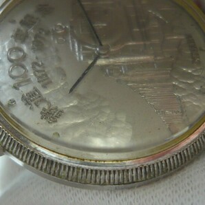 1000円スタート 腕時計フェイスのみ CITIZEN シチズン D511 鉄道100年記念(1872-1972年) 4-673760-K 手巻 MT シルバー文字盤 WHO A10025の画像8