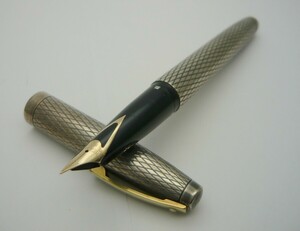 1000円スタート 万年筆 SHEAFFER シェーファー インペリアル STERLING SILVER ペン先14K 585刻印 シルバー 文房具 筆記用具 WHO A10026