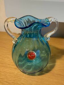 ◆イタリア　MURANO　ムラーノ　ムラノ　ガラス　花瓶 