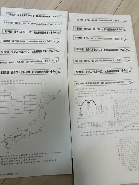 「未使用に近い」サピックス SS特訓　昼テスト　理科　社会