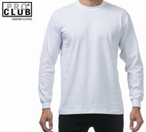 プロクラブ PRO CLUB ヘビーウエイト 長袖 Tシャツ ロンT:114 ホワイト 白 サイズ 3XL 大きいサイズ BIG SIZE