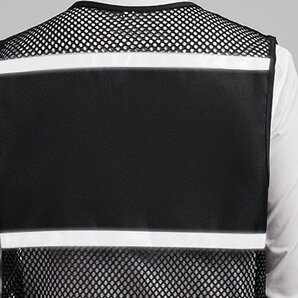 【新品】メッシュ リフレクター ベスト ワーク ベスト Mesh Vest ユニホームベスト ブラック(リフレクター付き)サイズ 4XL【送料無料】の画像9