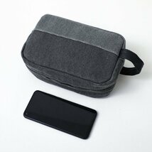 (新品) キャンバス トラベル ポーチ グレー Canvas Travel Kit Bag【送料無料】_画像4