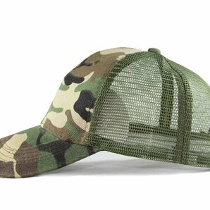 新品: 【送料無料】迷彩 カモフラージュ メッシュキャップ camo mesh cap ウッドランドカモの画像4