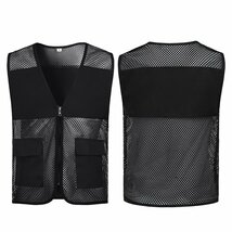 【新品】メッシュ ベスト ワーク ベスト Mesh Vest ユニホームベスト ブラック（黒）サイズ 4XL【送料無料】_画像8