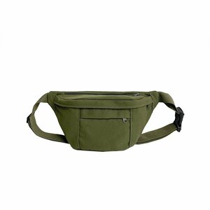 新品 キャンバス ウエスト バック サコッシュ 帆布 大容量 waist pack waist bag オリーブグリーン色