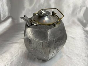 六角酒器　中国美術　中国　茶器　茶道具　金属製　骨董　煎茶道具　工芸品　酒器　酒燗器