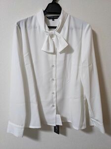 アンジョア ブラウス 9号 事務服 制服 オフィス OL joie 春夏 長袖 ホワイト