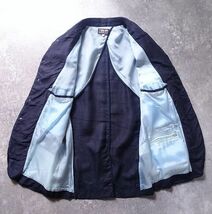 BLUE BLUE ハリウッドランチマーケット 麻100% テーラード ジャケット 日本製 リネン 紺 ワーク メンズ (1) ネイビー ●o-938_画像6