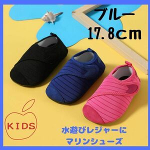 ブルー　17.8㎝　キッズ　マリンシューズ ウォーターシューズ 子供靴