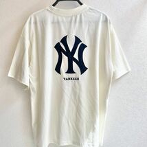 希少【L】MLB公式 ニューヨーク・ヤンキース ビッグロゴ刺繍 半袖 Tシャツ●グッズ レディース ユニセックス ドジャース 大谷翔平/ホワイト_画像6