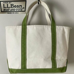 ★【希少 USA製】名作 L.L.Bean LLビーン 112636 BOAT AND TOTE ボート アンドトート グリーン系 キャンバス トートバッグ Mサイズ USED