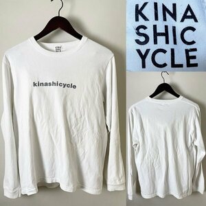 【国内正規品 本物 完売品】★KINASHICYCLE kinashicycle 木梨サイクル コットン100％ ロゴ ロンT Tシャツ 長袖 M ホワイト シンプル