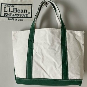 ★【希少 USA製】名作 L.L.Bean LLビーン 112636 BOAT AND TOTE ボート アンドトート グリーン系 キャンバス トートバッグ Mサイズ USED