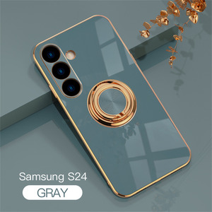  серый Galaxy S24 кейс металлизированный обработка кольцо имеется вращение в одном корпусе Galaxy Est uenti four защита кейс ремешок отверстие рекомендация 