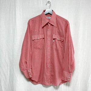 70s LEVI’S リーバイス ギンガムチェック ウエスタンシャツ 16 1/2 長袖