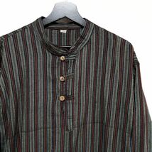 良品 80s 90s ストライプ ネパールシャツ XL相当 好配色 ユーロ ヨーロッパ アメカジ 長袖シャツ_画像2